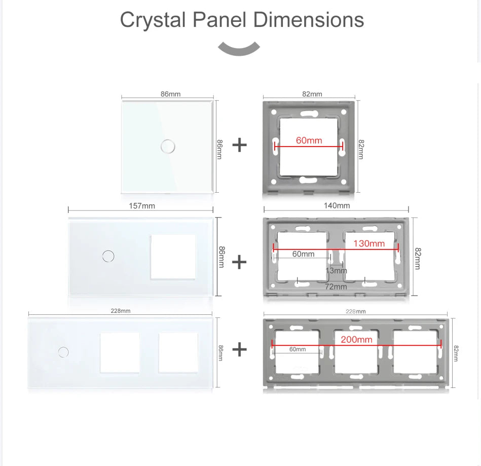 WiFi Smart Wall Switch with USB-C Port - Glass Panel Tidesmit Tidesmit