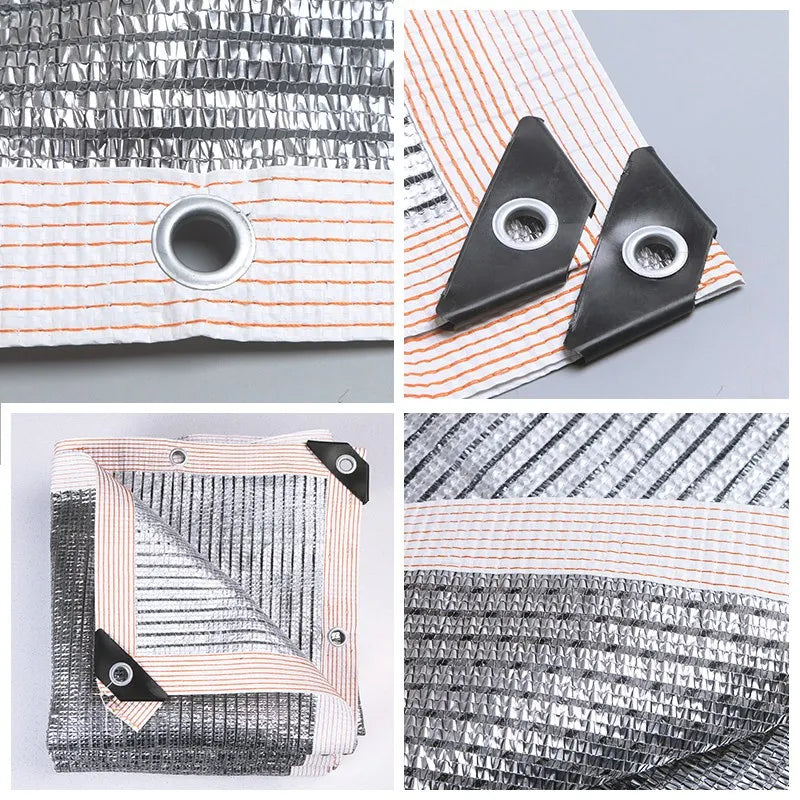 Shading 55~99% Aluminum Foil Sunshade Net Silvery Anti-UV Awning Fence Privacy Screen Garden Sun Shade Mesh Car Sun Shed Canopy