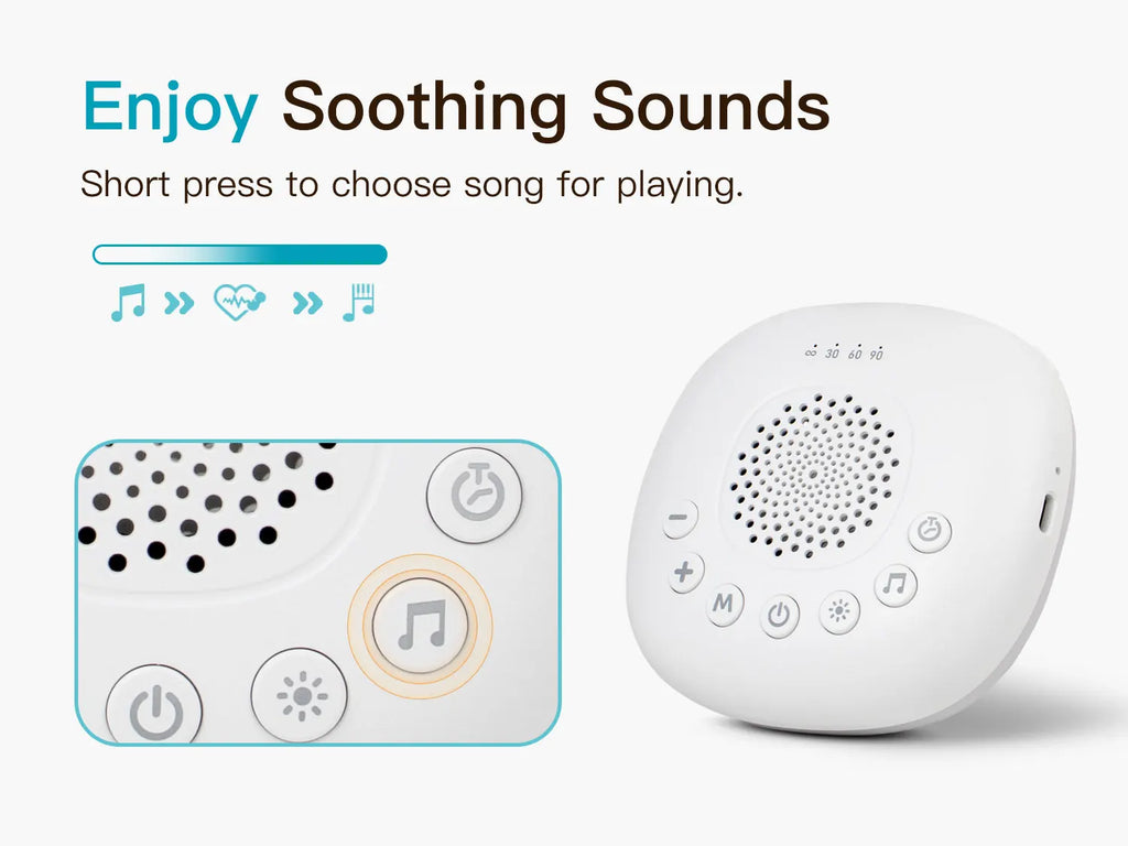 White Noise Sound Machine with 24 Soothing Sounds Sleep Aid for Babies Kids Adults  Rechargeable Night Light Newborn Gifts