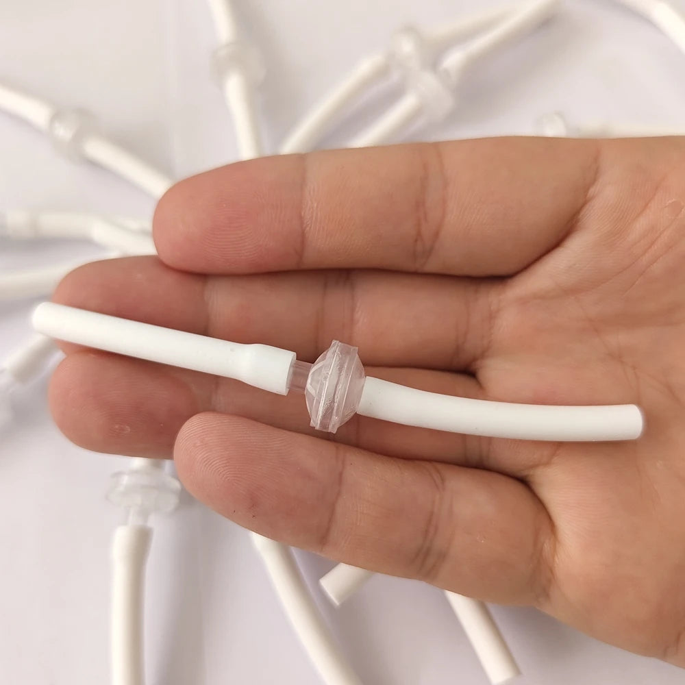 Disposable white replacement connect tube for microneedle RF skin lifting and acne scar removal machine.