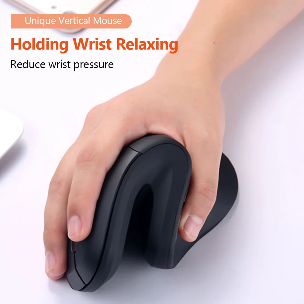 DAREU Ergonomic Vertical Wireless Mouse 2.4Ghz Optical Skin 6 Buttons Comfortable Gaming Mice with Adjustable DPI For Computer