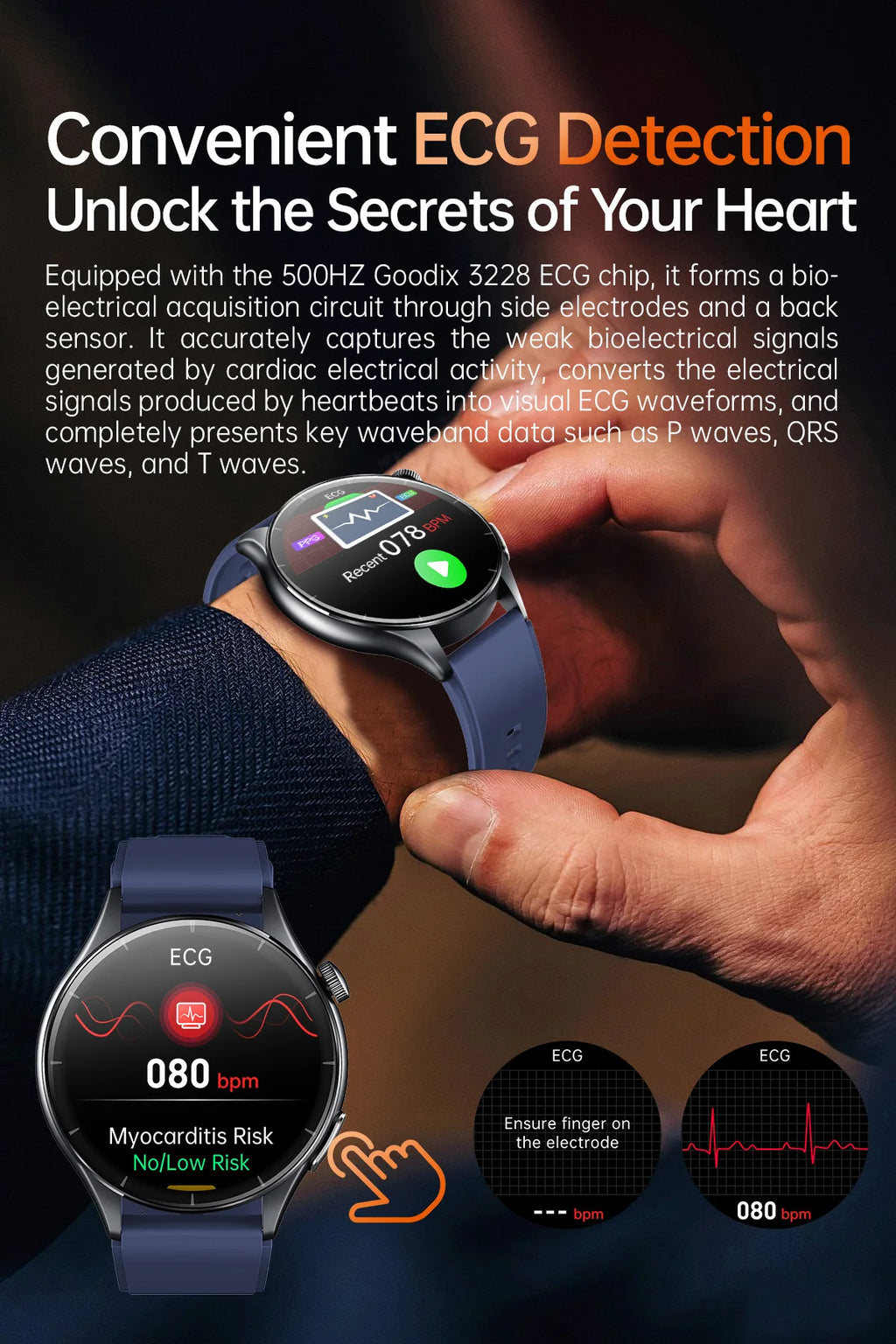 2026 New Smart Watch NFC ECG+PPG Blood oxygen Uric Acid Blood Pressure Sapphire Smartwatch Men For iPhone Android