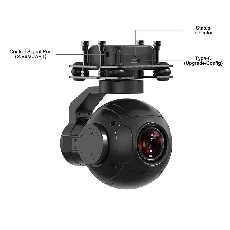 ZR10 2K 30X Zoom Gimbal Camera 3-Axis Stabilizer for UAV Professional Drones Tidesmit