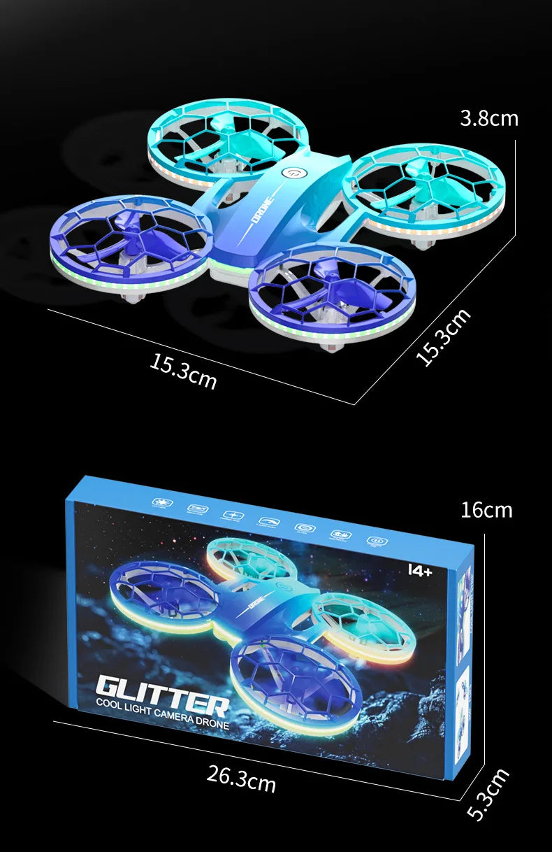 RC Stunt Drone for Kids with LED Lights - Durable Quadcopter Blue/Red/Violet Tidesmit
