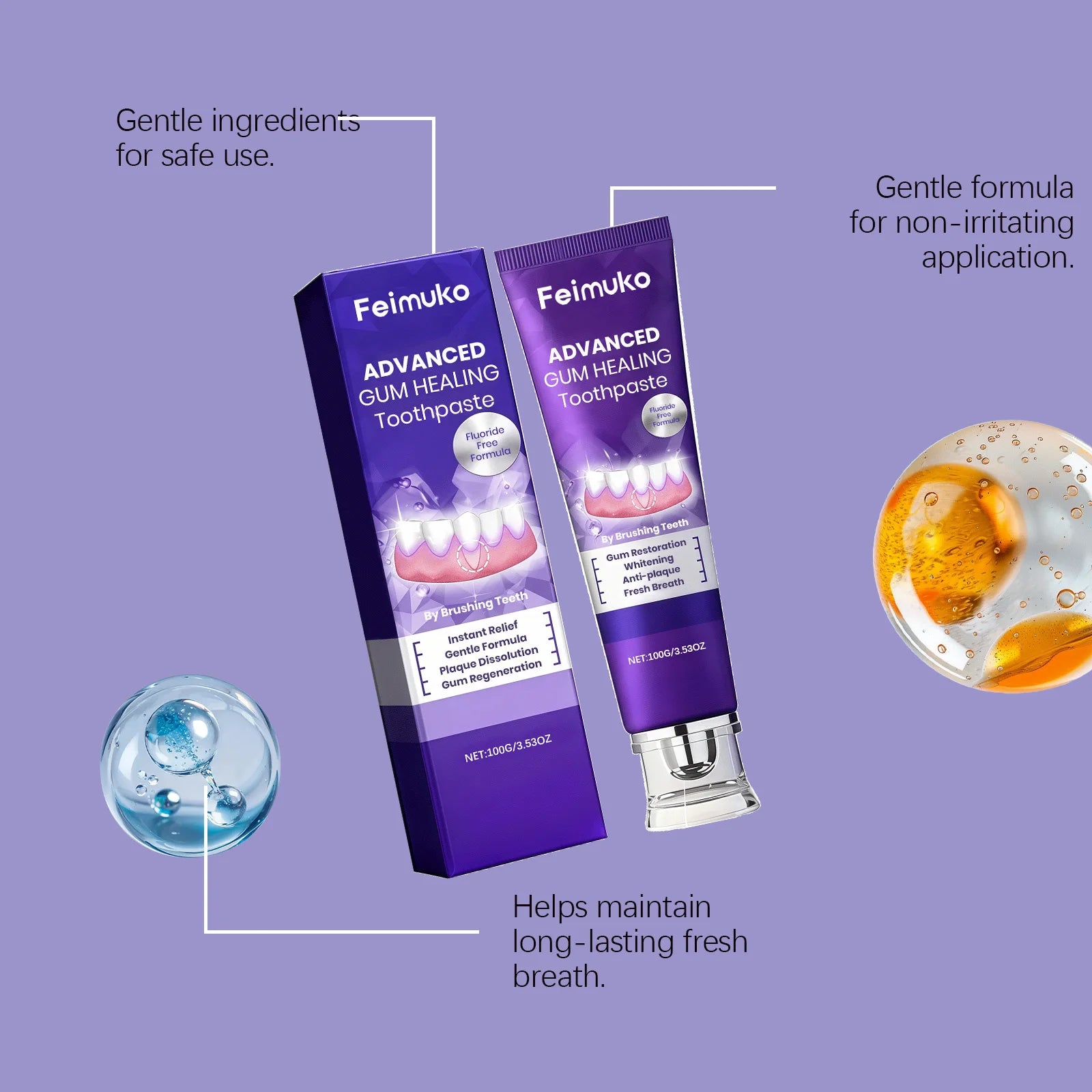 Tidesmit teeth whitening toothpaste for daily stain removal, cavity protection, and long-lasting fresh breath.