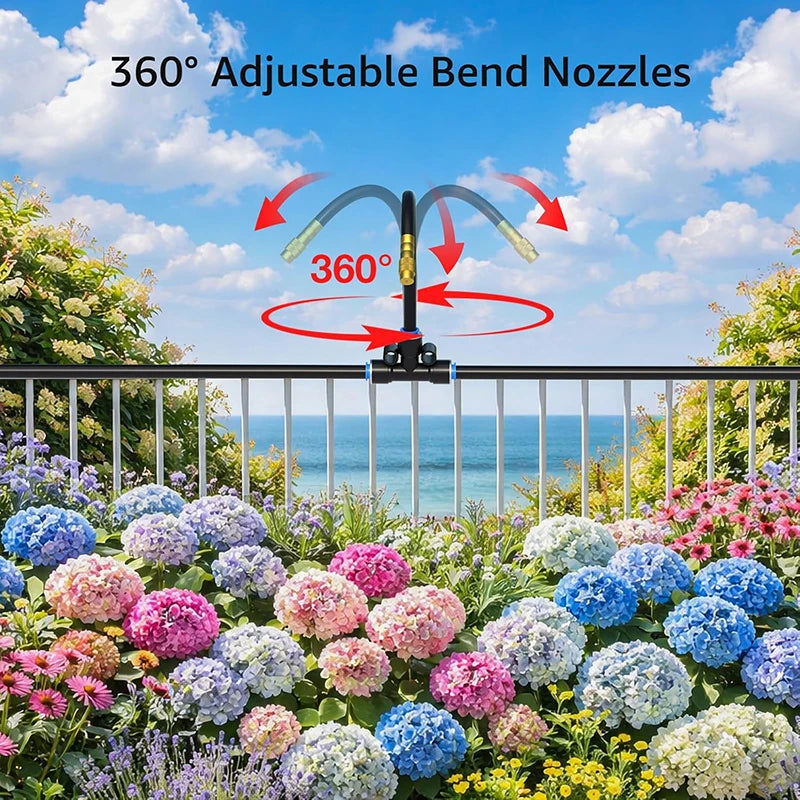 Drip Irrigation System 100FT 1/4" 2026-Upgrade Garden Sprinkler Kit With 16PCS 360° Adjustable Automatic Misting Watering System