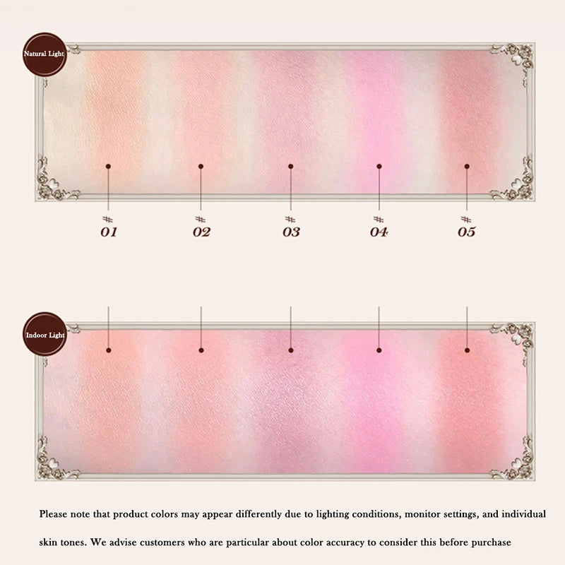 Tidesmit Flower Knows Sweetie Bear silk satin blush shade swatch showing natural glow and soft matte cheek powder