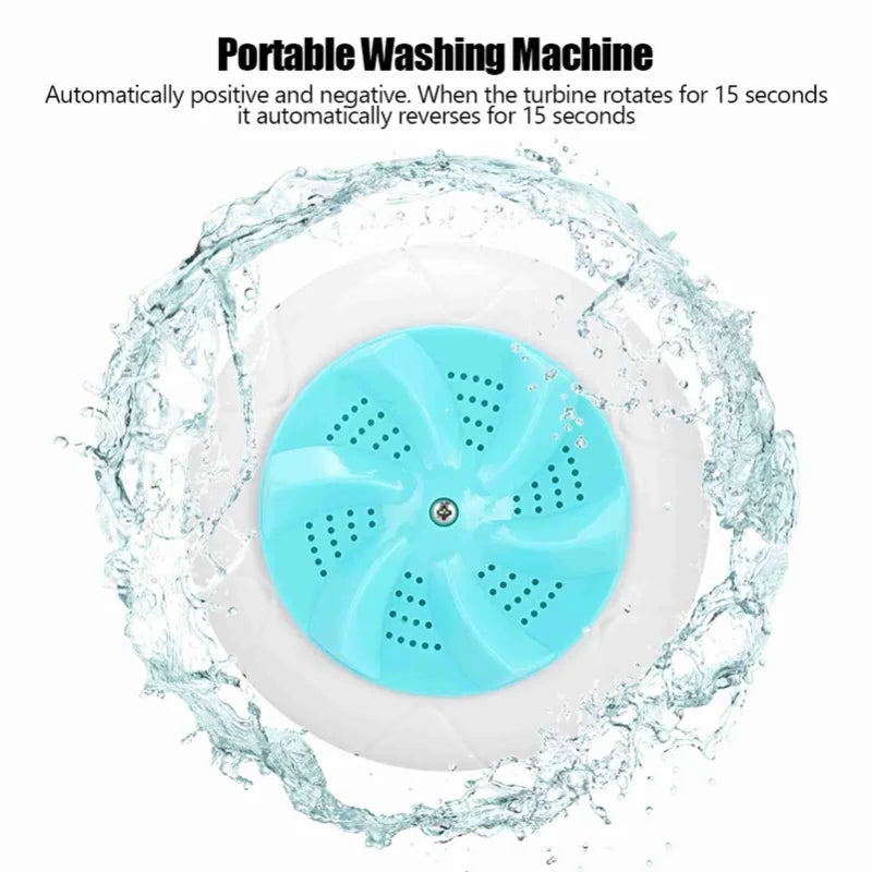 Tidesmit mini portable ultrasound turbo washing machine showing compact laundry cleaning mechanism side view