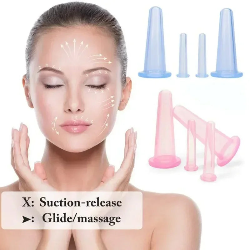 Silicone Vacuum Cupping Set for Facial Lift and Deep Tissue Recovery Back Massage Instrument Tidesmit
