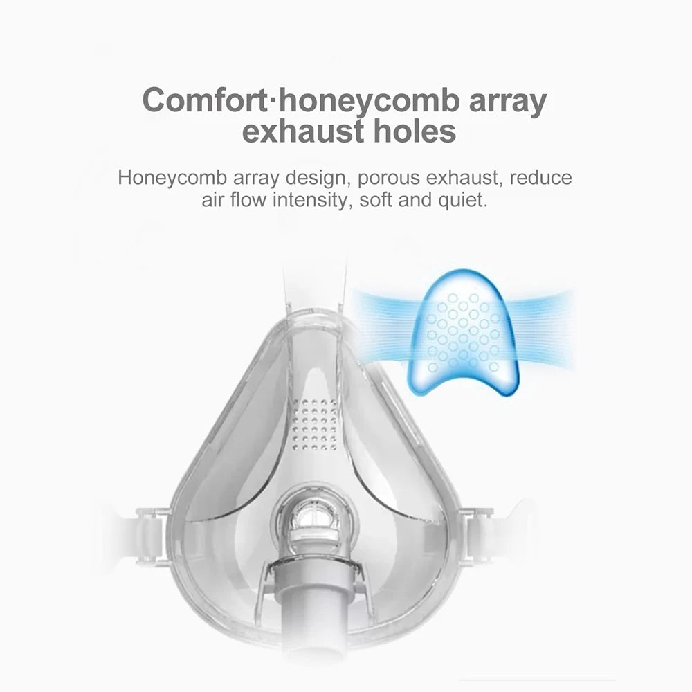 CPAP Full Face Mask with Medical Silicon Cushions for Auto BiPAP CPAP Machine Mouth Nasal Mask for Sleep Apnea Anti Snoring