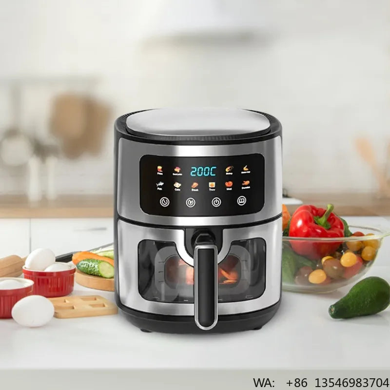 10L Smart Visual Air Fryer Electric Digital Deep Air Fryer Commercial Household Smart 10L Without Oil Air Fryer Oven