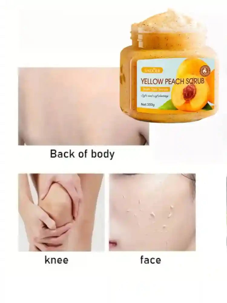 Yellow Peach Body Scrub 350g | Gentle Natural Exfoliating Skin Polish Scrubs Treatments Tidesmit