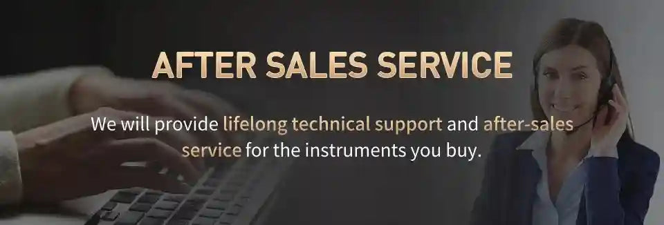 Customer service representative wearing a headset beside text explaining lifelong technical and after-sales support.