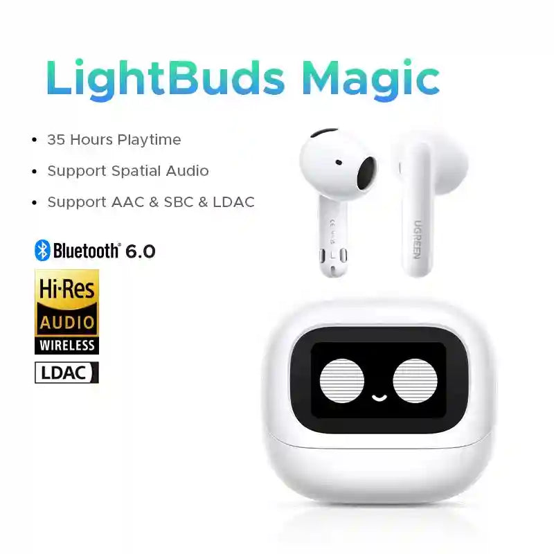 Wireless Headphones with ANC & LCD Screen - Tidesmit EchoBuds Series LightBuds Magic Tidesmit