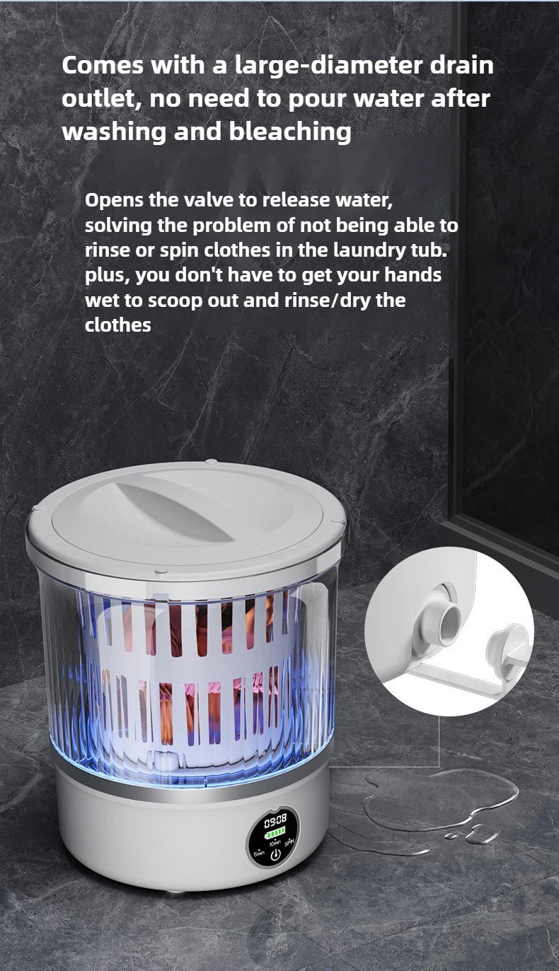 Tidesmit 3L portable mini washing machine for clothes and underwear with spin dry function showing side control panel
