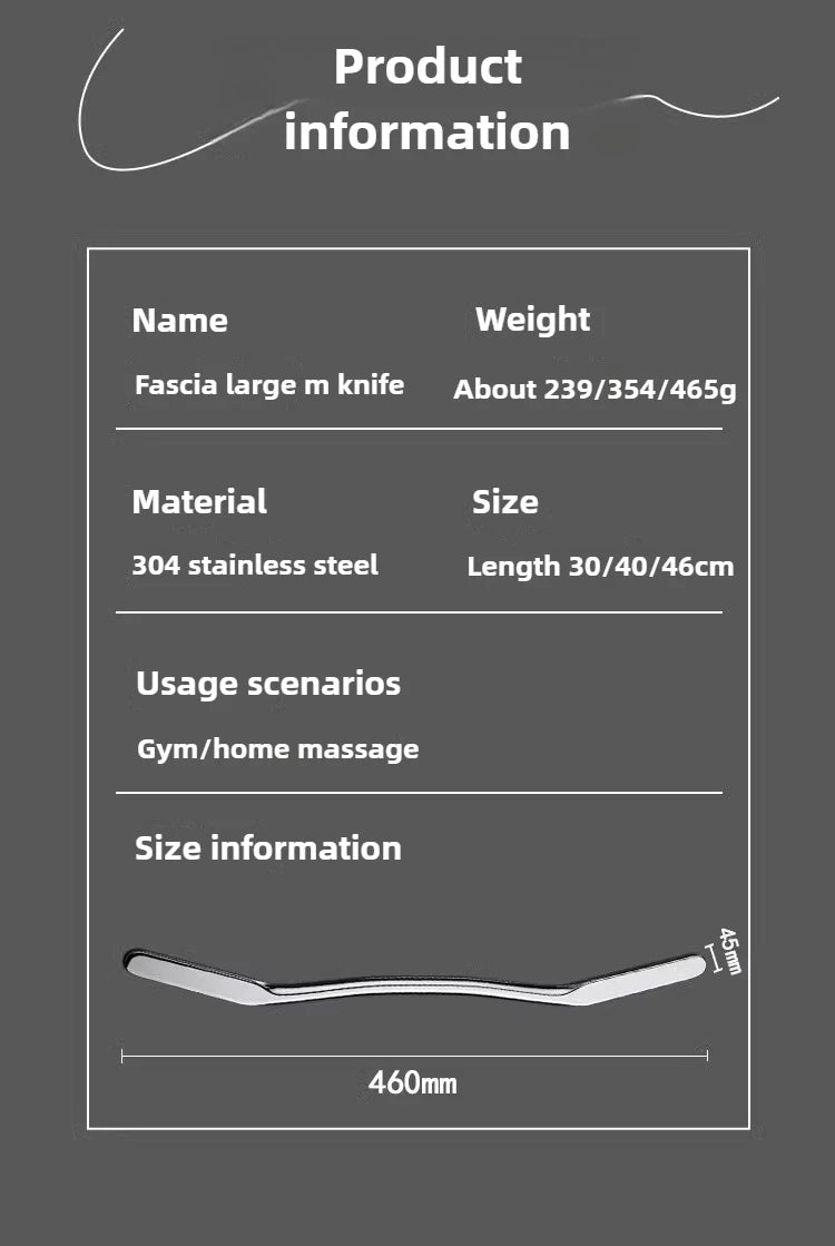 Gua Sha Stainless Steel Muscle Recovery Tool for Deep Tissue Massage Fascia Gun Tidesmit