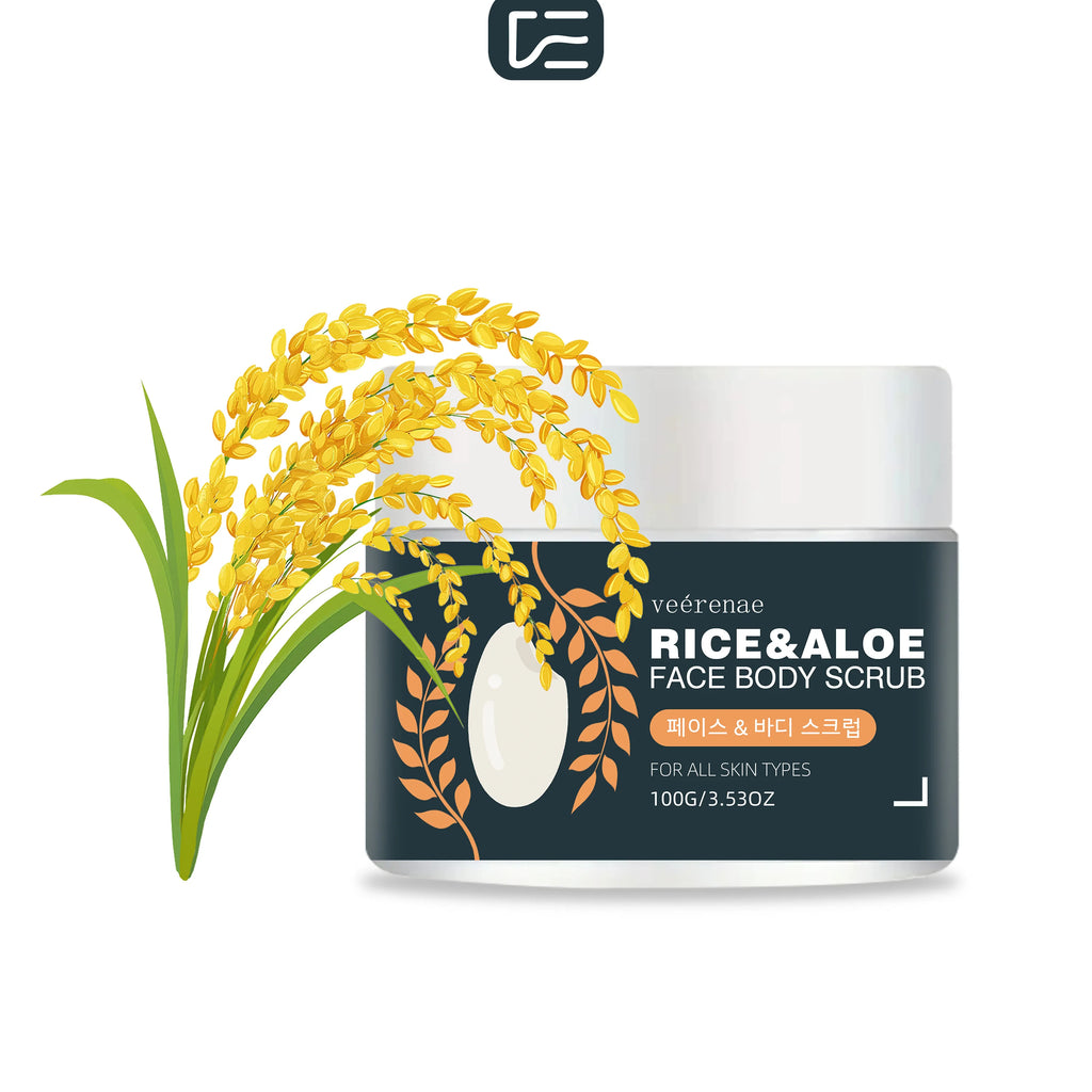 Rice And Aloe Face And Body Scrub | Gentle Exfoliating Skin Treatment Scrubs Treatments Tidesmit