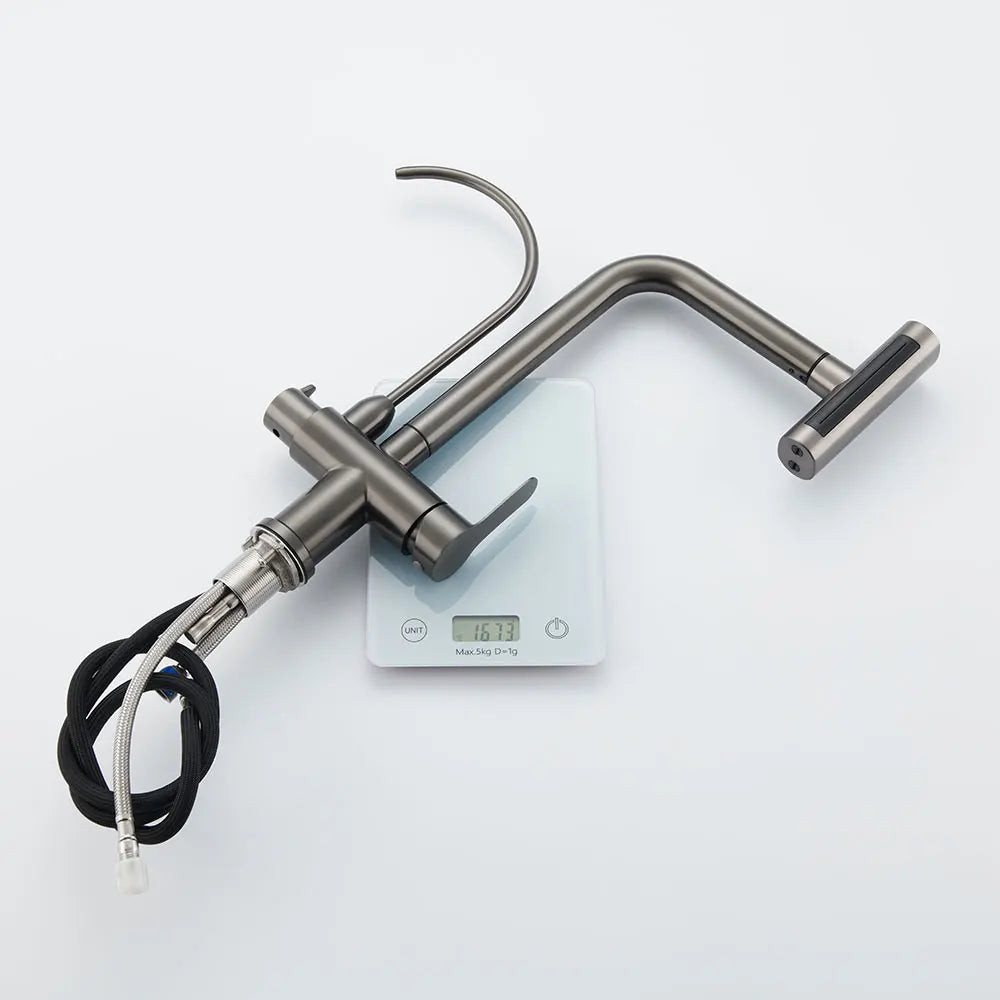 Waterfall Faucet 4 Modes Multi-functional Pure Hot Cold Water Kitchen Faucet Sprayer Sink Wash Tap 360° Rotation
