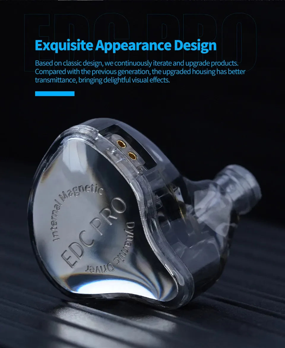 KZ EDC PRO HIFI 3.5MM AUX Wired Earphone Dynamic High Performance Monitor In-Ear Earbuds IEM Detachable Cable Harman EDXPRO Lite Tidesmit