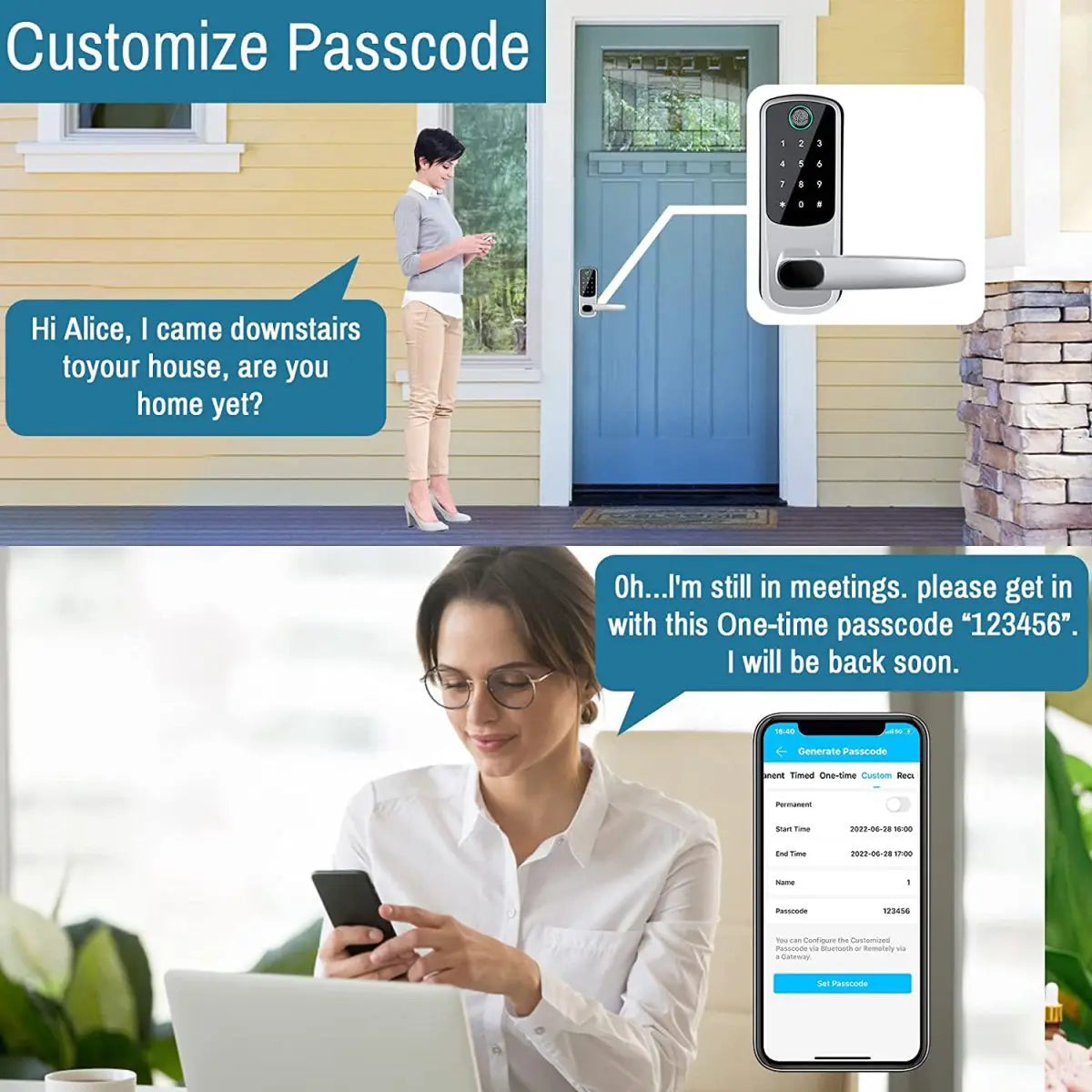 TTLOCK Wifi Electronic Smart Door Lock With Biometric Fingerprint / Password /Smart Card  / Key Unlock/ USB Emergency Charger