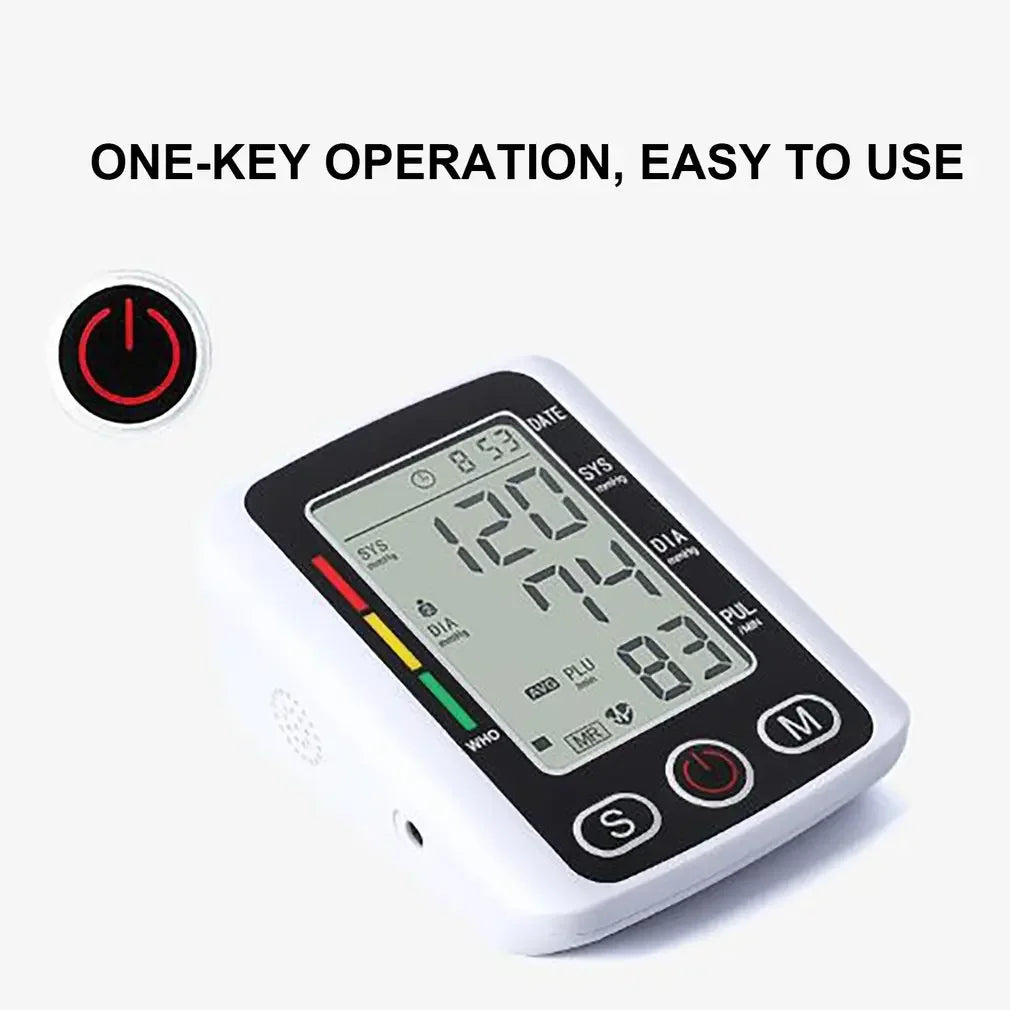 Blood Pressure Monitor Heart rate Meter Large Cuff Sphygmomanometer Health Care Portable Tonometer Digital LCD arm tensiometers