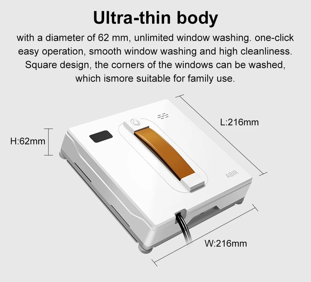 Tidesmit ABIR WD8 window vacuum robot cleaning glass with dual ultrasonic spray and AI intelligent wiping technology