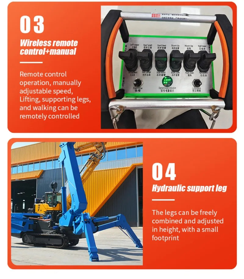Customizable 3T Spider Crane Lifting Crane with 3m Fly Jib for Special Heavy Duty Industrial Lifting Requirements