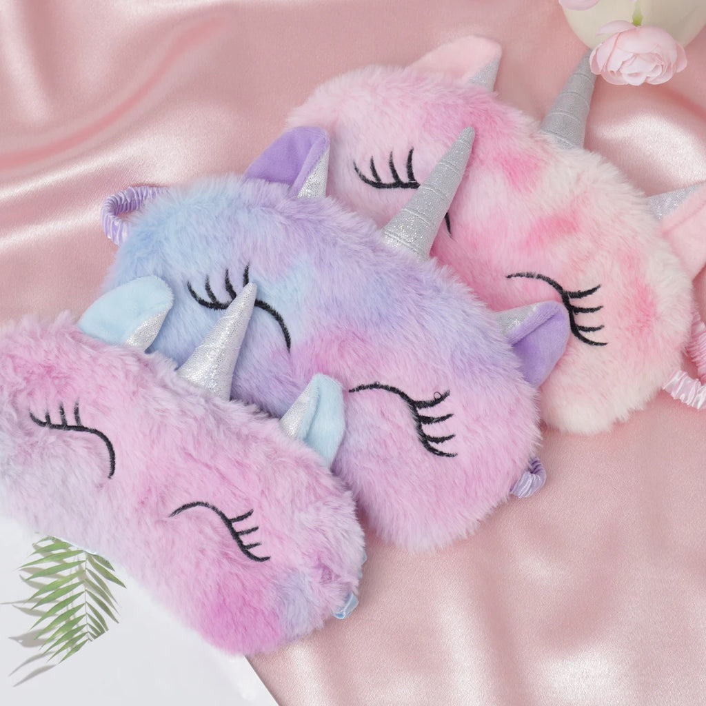 1pc/3pcs/5pcs-Cartoon Unicorn Party Anime Sleeping Mask Kids Gift Cute Blindfolds Travel Sleep Eye Band Shade Rest Eyepatch
