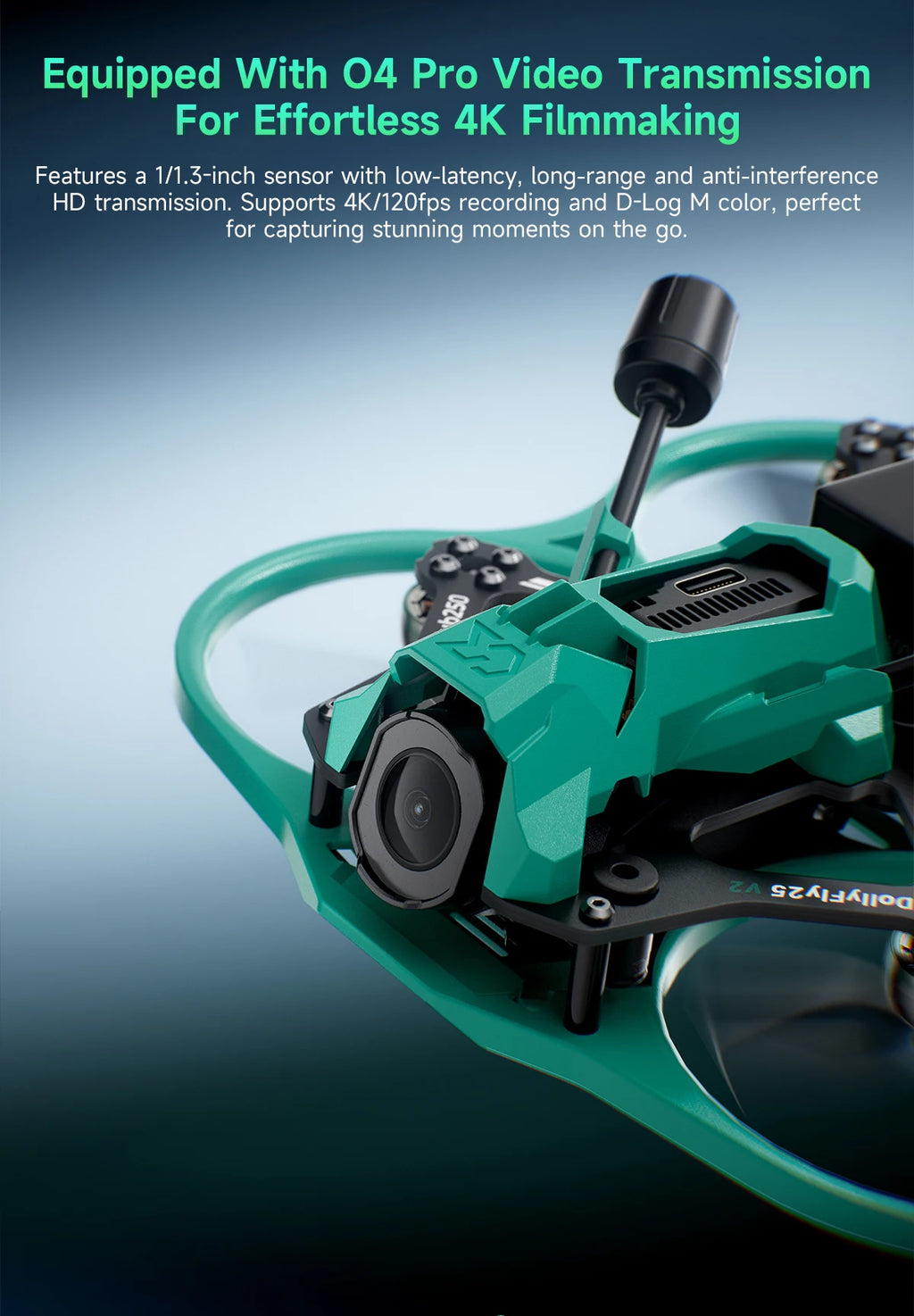 2.5 Inch CineWhoop FPV Drone with 4K 120fps Camera and GPS Tidesmit