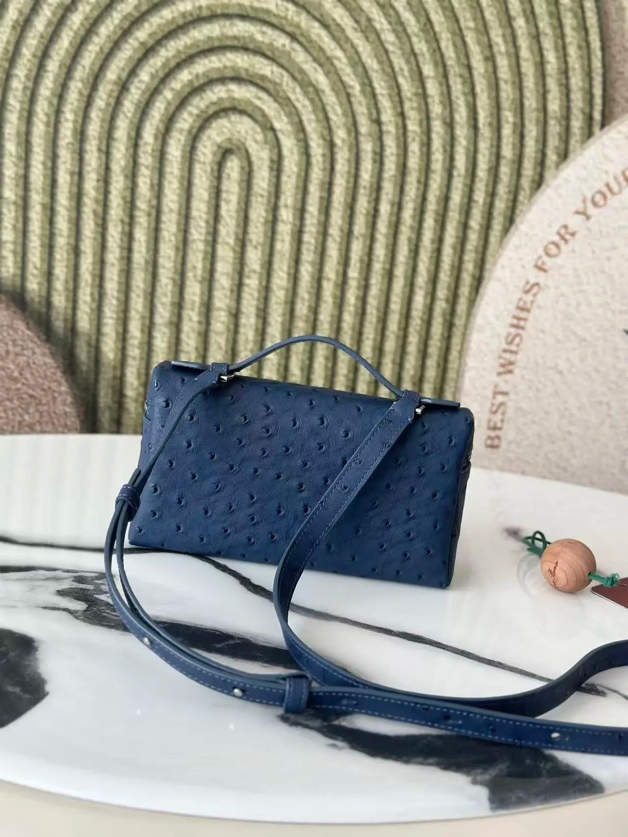 Classic Women's Handbag, Shoulder Bag, Cosmetic Bag, Ostrich Look, Quality Choice