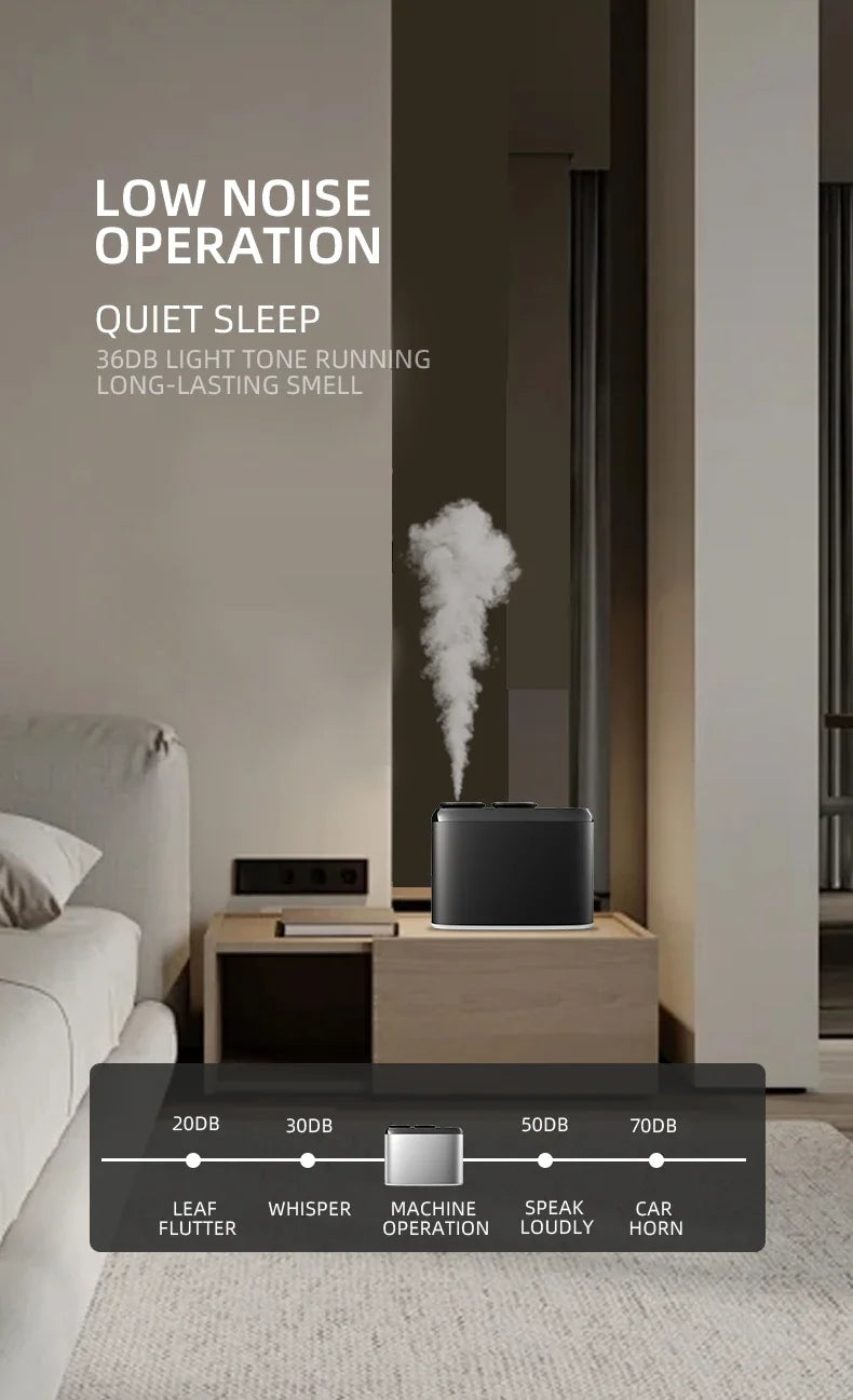 Rechargeable Aroma Diffuser Bluetooth Waterless Essential Oil Diffuser Home Freshener Device Double Head Aromatherapy Diffuser