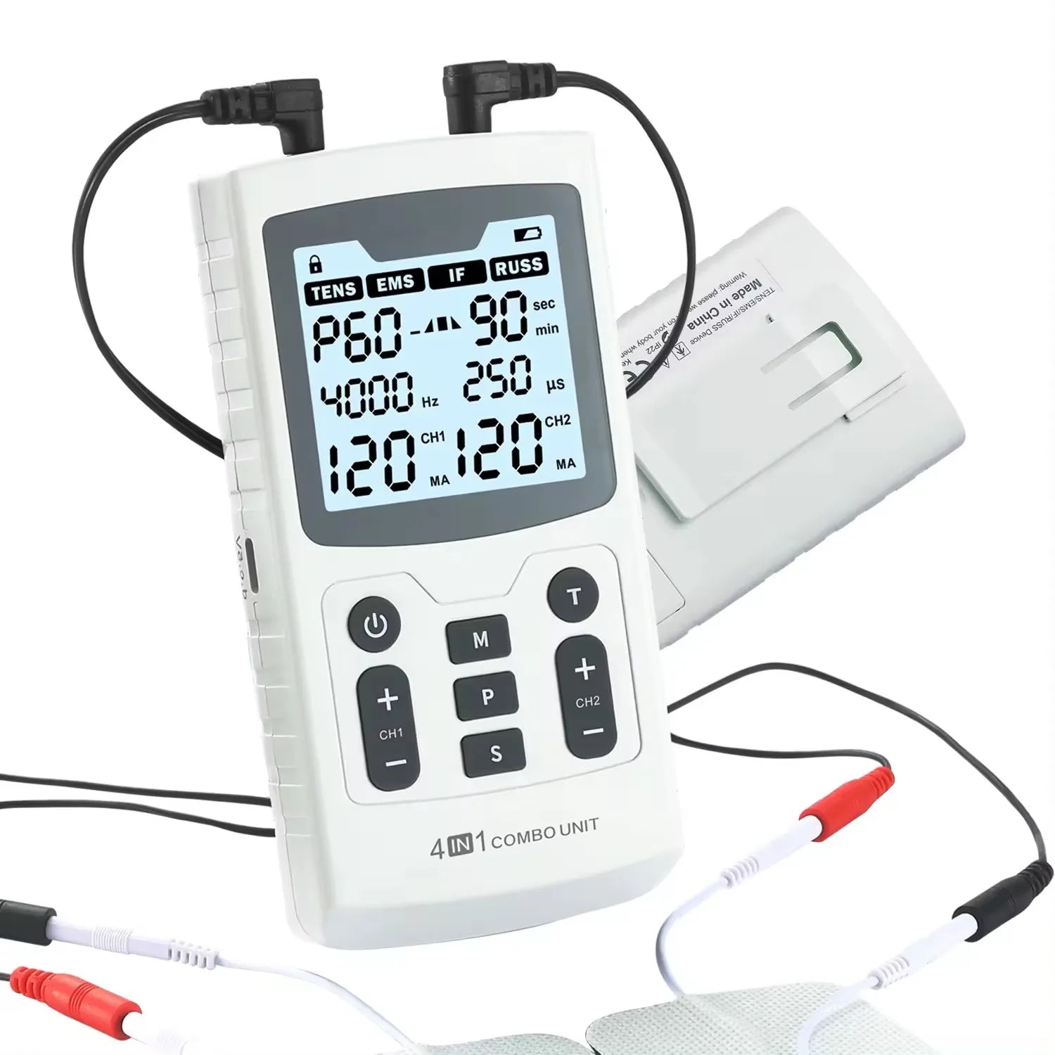 Electric Muscle Stimulator: 4-in-1 TENS IFT Recovery Device for Relief Body Shaping Massage Equipment Tidesmit
