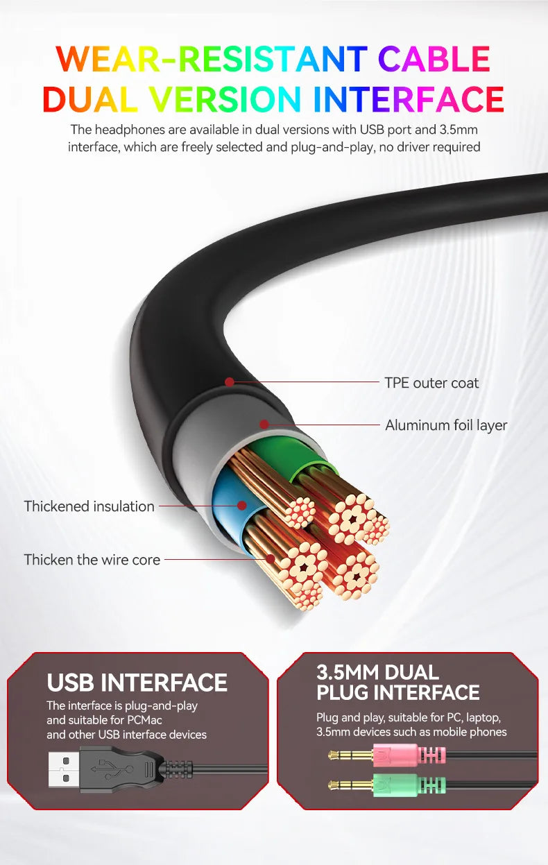Gaming Headphones with RGB Microphone & Stereo Bass - H120 Tidesmit