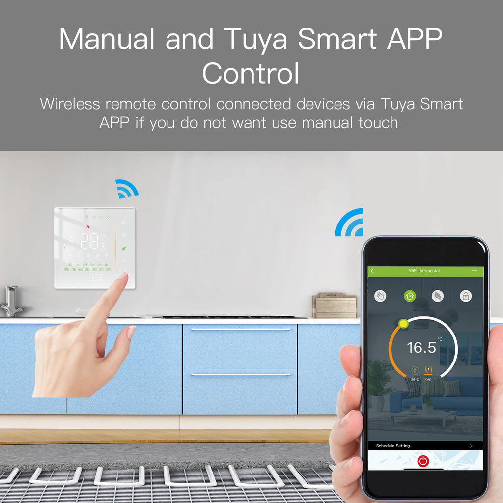 MOES Smart Thermostat WiFi/ZigBee for Water/Electric/Gas Boiler, Weekly Programmable, Works with Alexa Google Tuya, 86mm