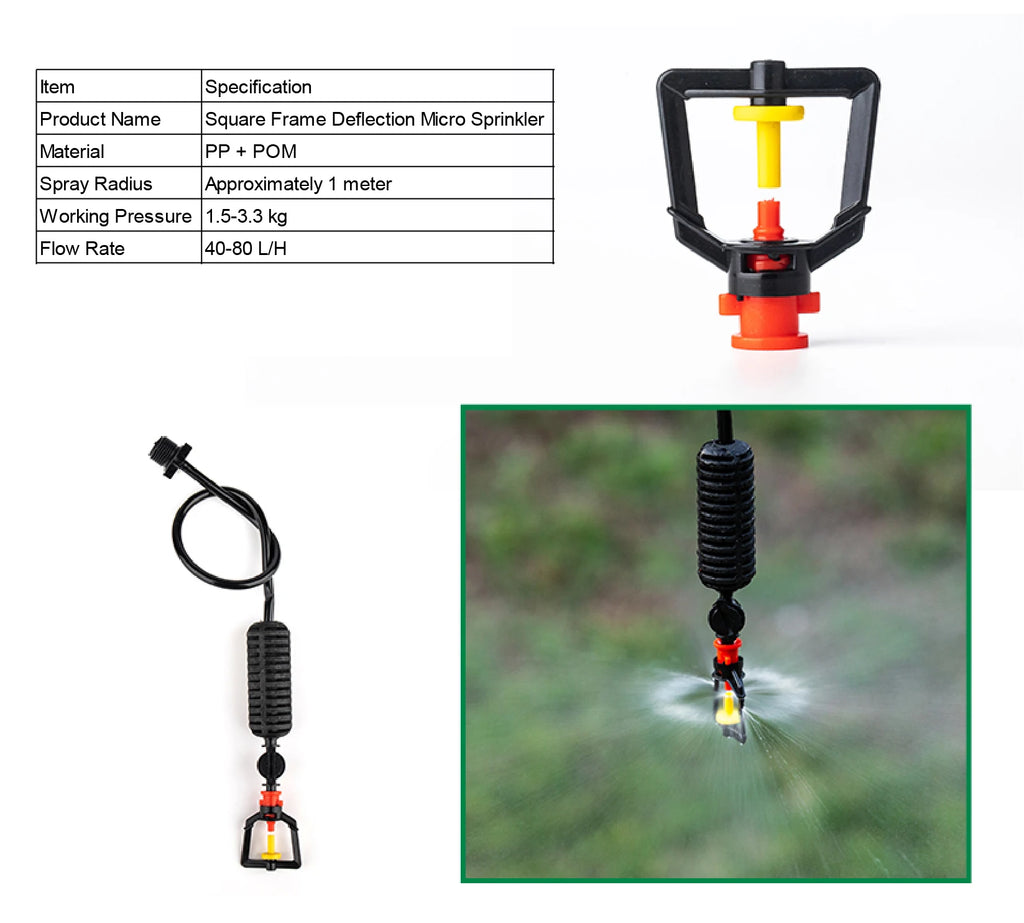 Inverted Micro Sprinkler Nozzle Set 360 Rotating Misting Spray Irrigation Sprayer Cooling Dust Garden Greenhouse