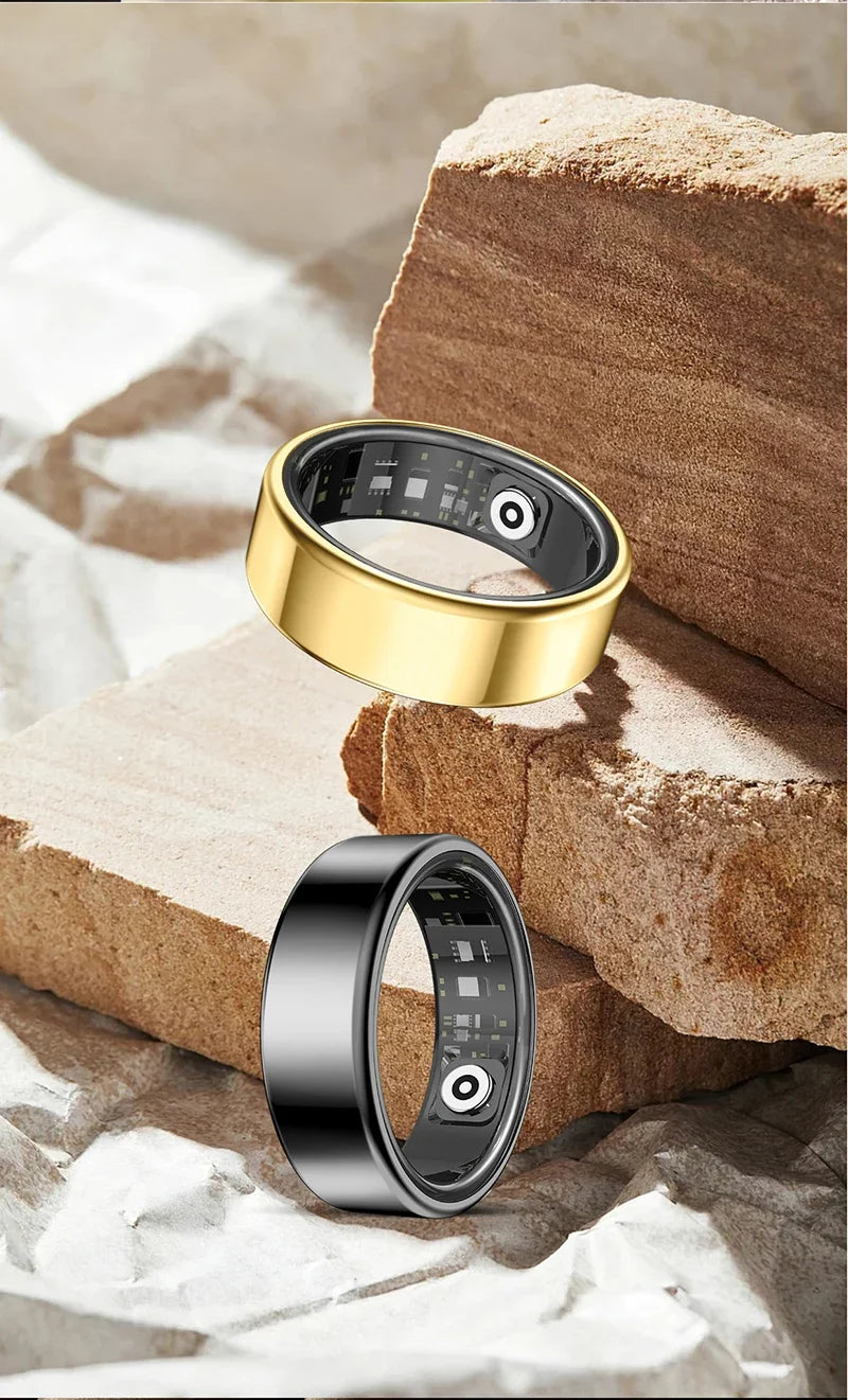 Smart Ring Multifunctional Health Tracker Heart Rate Blood Oxygen Monitor Waterproof Men Women Bluetooth Ring Sleep Fitness