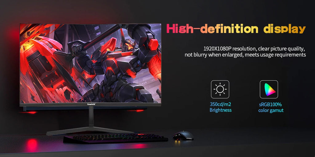 Gawfolk 27 inch Curved Gaming Monitor,180Hz PC Monitor Full HD 1080P, Frameless 1800R Computer Display with FreeSync & Eye-Care