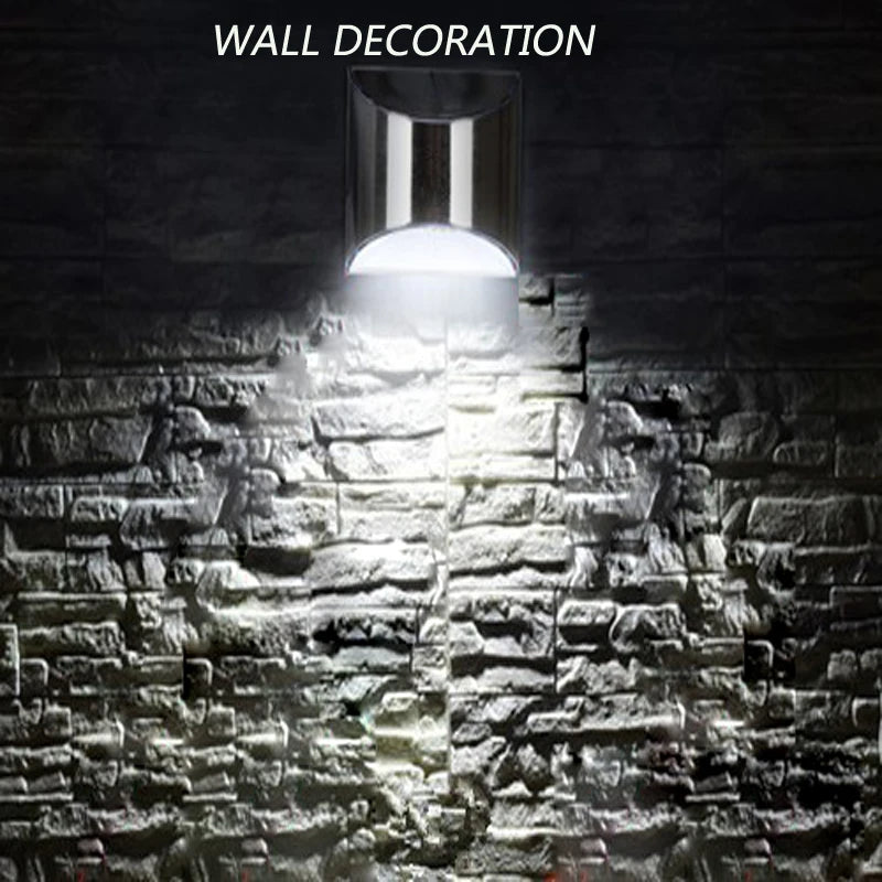 6Pcs Solar Garden Light Stainless Steel Courtyard Wall Lamp Waterproof Outdoor Lighting Emergency Patio Step Garden Fence Street