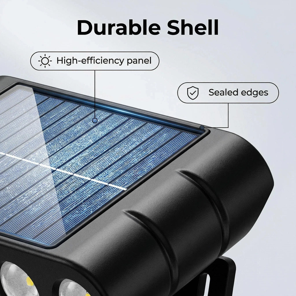 4PCS Solar Powered Outdoor Wall Light 3 Modes Security Lamp for Patio Garden Porch Fence Corridor Balcony 5 LED Bulbs Motion Sensor Solar Pathway