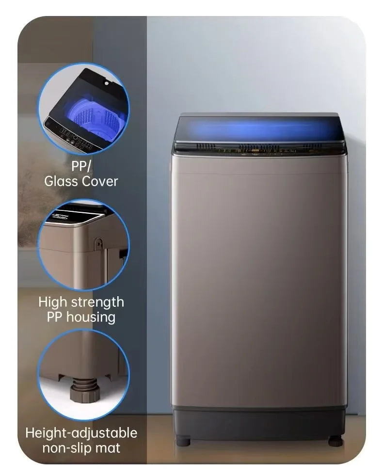 Tidesmit 10kg automatic top load washer dryer combo featuring industrial laundry settings and portable design angle 9