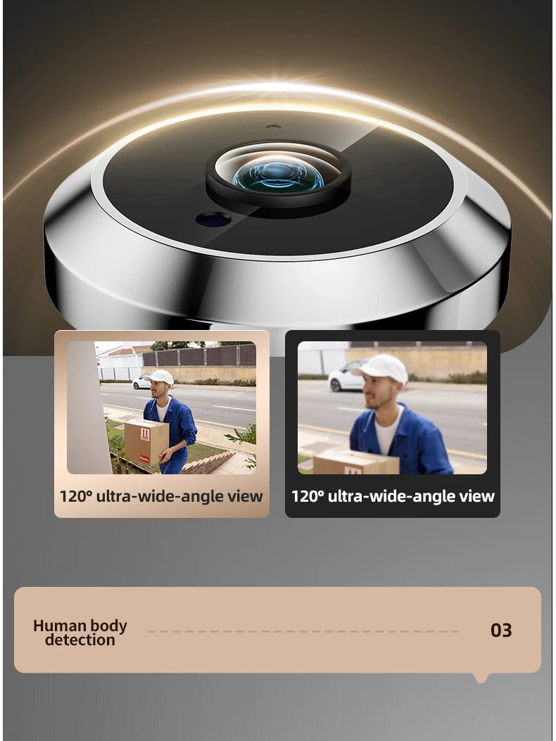 Danmini 4.3 Inch Doorbell Peephole Mobile Tuya App Remote Control Digital Door Viewer Night Vision 1080P 2MP Cat Eye Door Camera