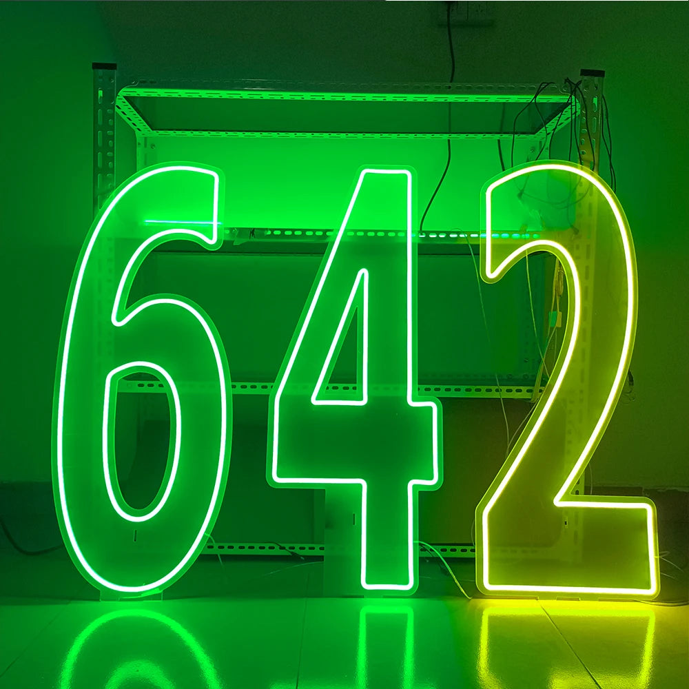 LED Neon Number Sign for Weddings | Customizable Event Lighting 76-100cm Tidesmit