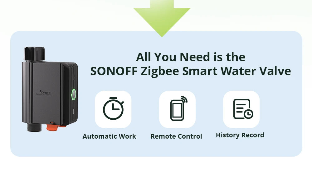 1-2PCS SONOFF SWV-BSP Zigbee3.0 Smart Water Valve IP55 Automatic Irrigation System Suitable for the UK, Europe or Most Countries