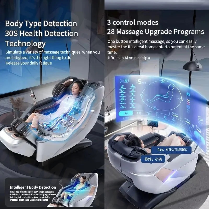 4D Full Body Massage Chair - Zero Gravity Heat Therapy - Black Body Shaping Massage Equipment Tidesmit