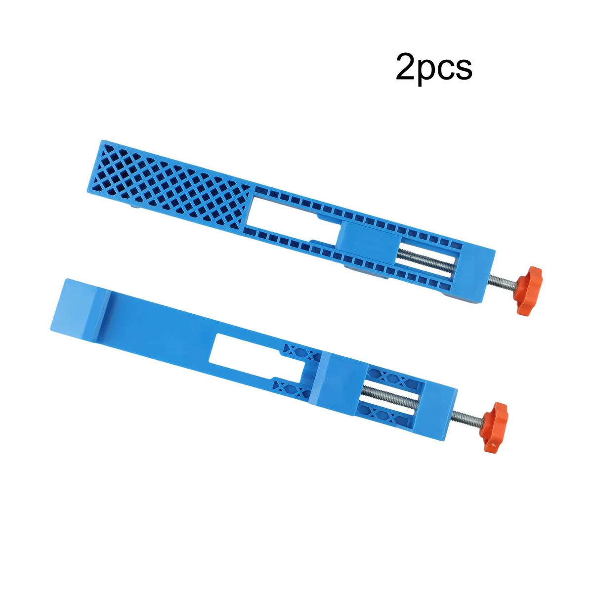 2pcs blue edge guide positioner clamps with orange locking knobs