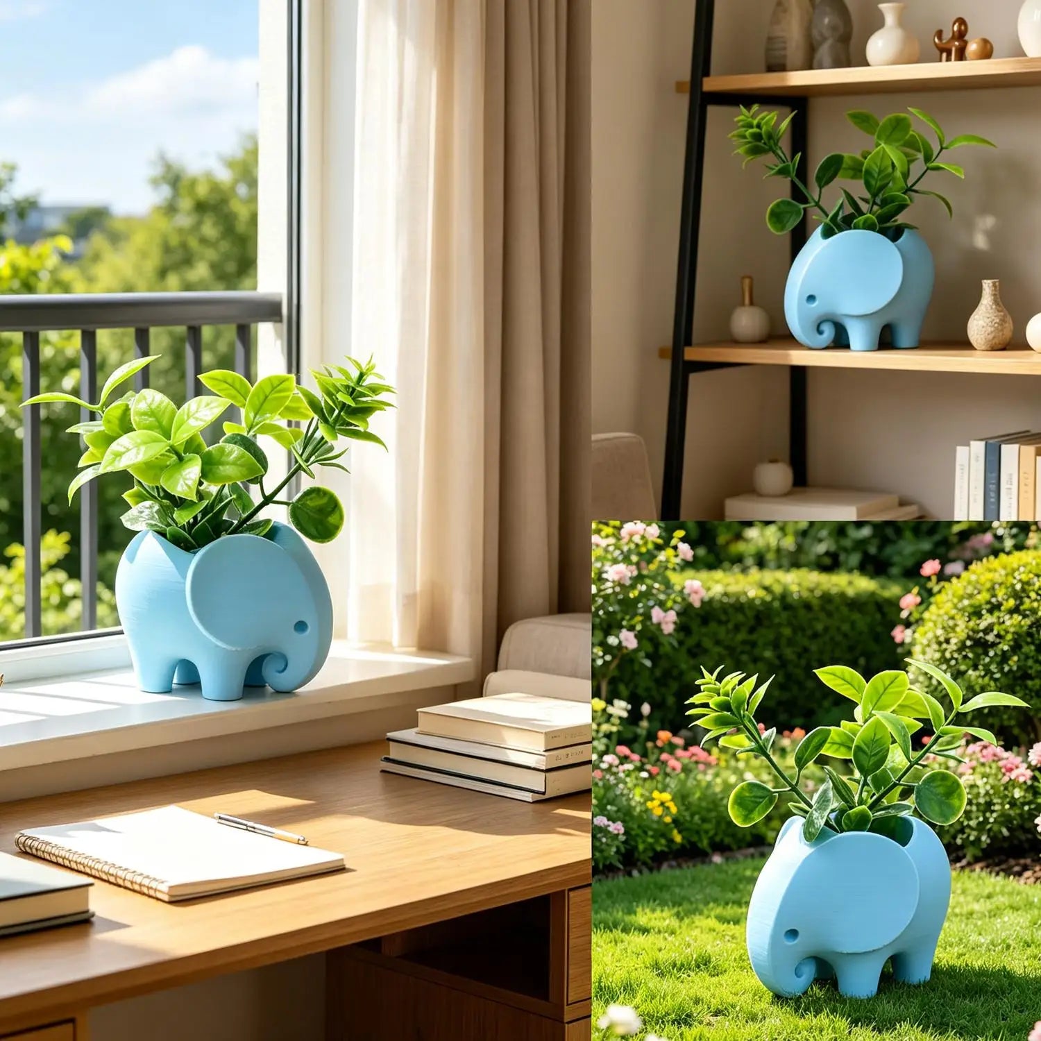 Elephant Shape Succulent Flower Pot Minimalist Practical Ceramic Flowerpot Cute Handmade Plant Pot Gifts Gardening Supplies