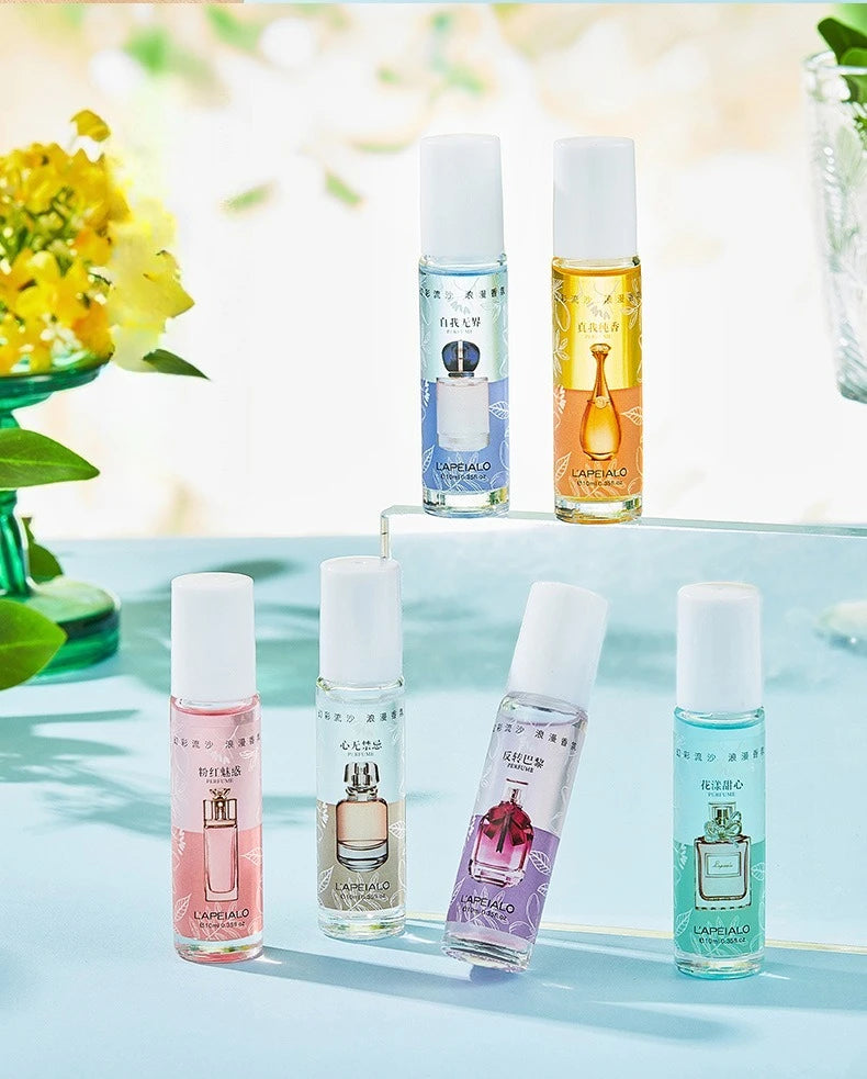 Tidesmit 6-piece portable roll-on perfume set for women, long-lasting fresh deodorant gift box to eliminate odors.