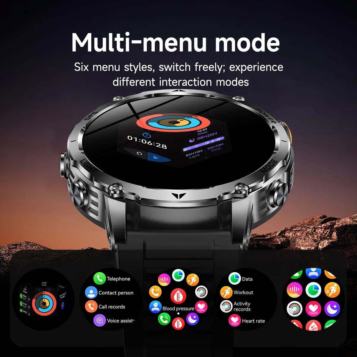 New T-Rex3 Ultra GPS Smartwatch 1100mAh Battery Compass 3ATM Waterproof Outdoor Sports Military Grade Tracker for Android IOS