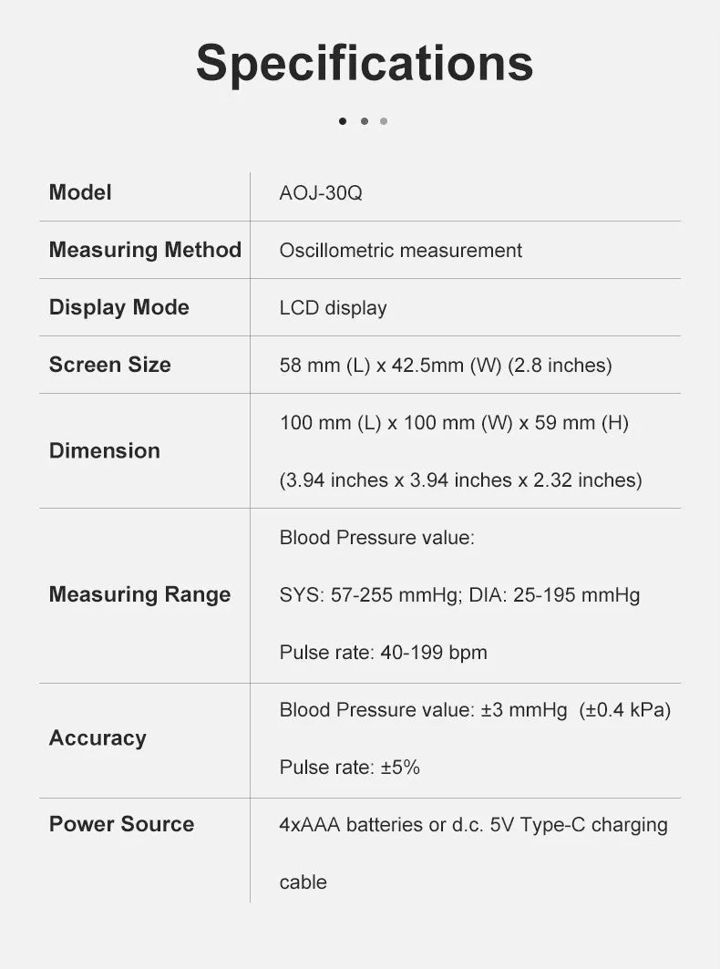 One Click Measure Round Arm Blood Pressure Monitor Automatic Backlight High Accurate Electronic BP Measuring Machine Home