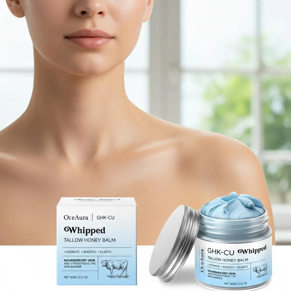 GHK-CU Whipped Tallow Honey Balm Hydration Body Moisturizer for Mature Dry & Sensitive Skin Targeted Skin Barrier Support